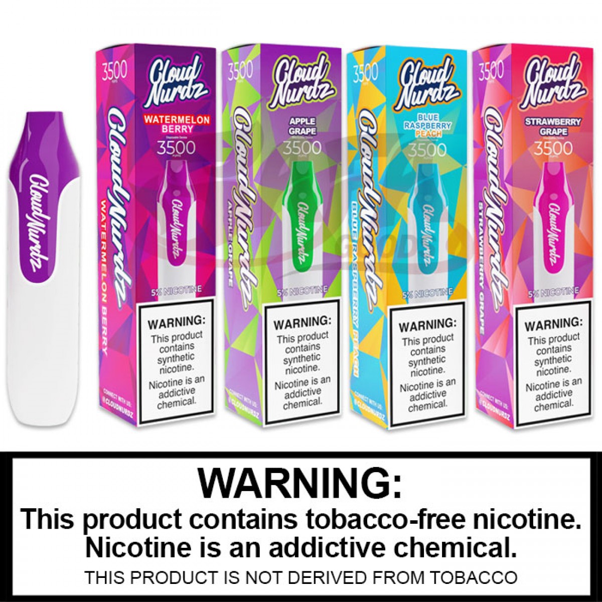 Cloud Nurdz [Tobacco-Free Nicotine] Disposables [3500 PUFFS] 10PC